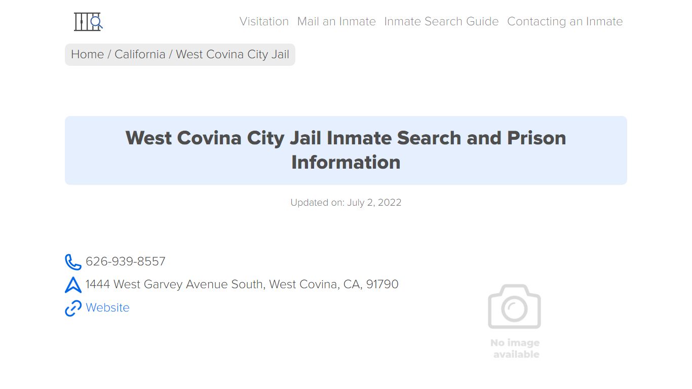 West Covina City Jail Inmate Search and Prison Information